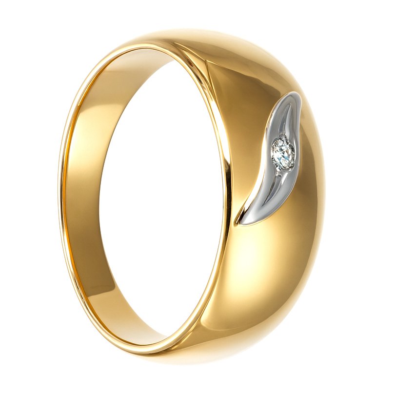 Sormus - 18 kt. Valkokulta, Keltakulta - 0.02ct. tw. Timantti (Luonnollinen) #4.3