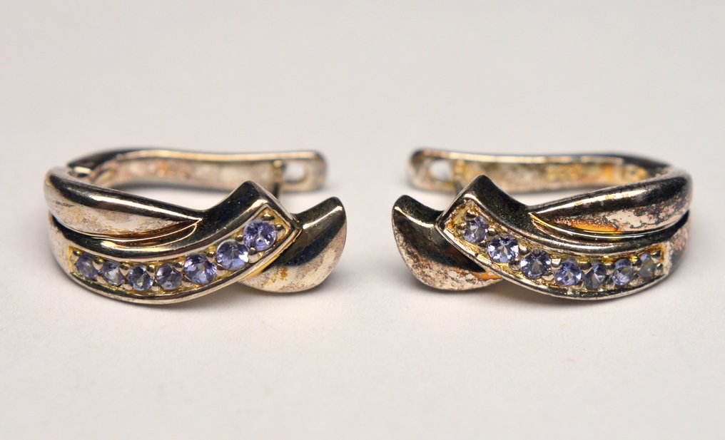 Senza prezzo di riserva - Orecchini Argento Tanzanite - 925 #2.1