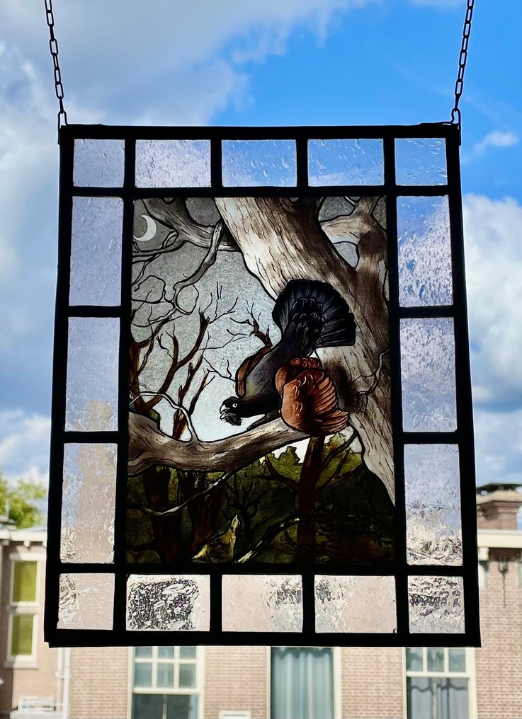  Stained glass window - Aangetekend - 1960-1970 - Korhoen  #1.0