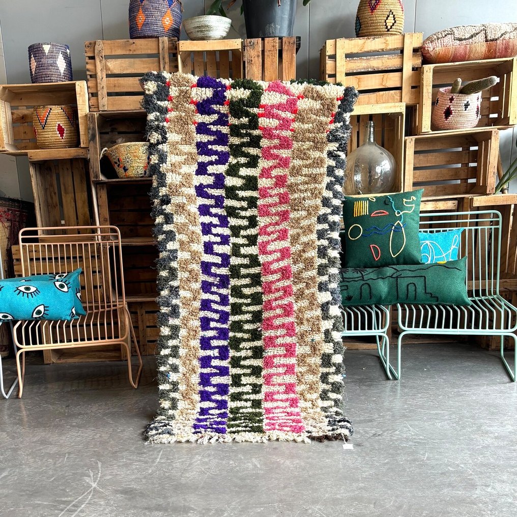Moroccan Rug, Bohemian Decor, Small Vintage Berber Rug – Handwoven Wool – Authentic Moroccan Craft - Carpet - 170 cm - 85 cm - Handwoven Wool Rug #1.0