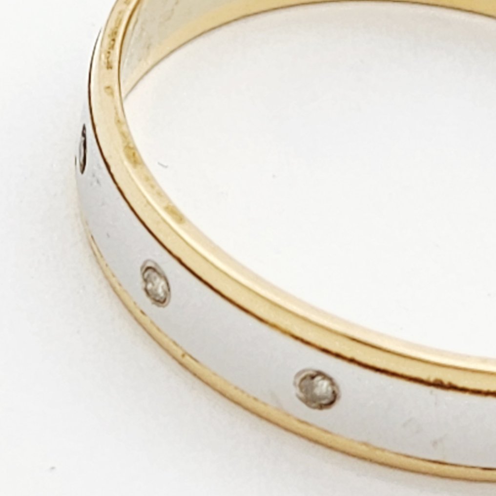 Δαχτυλίδι - 18 καράτια Κίτρινο χρυσό, Λευκός χρυσός -  0.02ct. tw. Διαμάντι (Φυσικό)  - Argyor #2.1