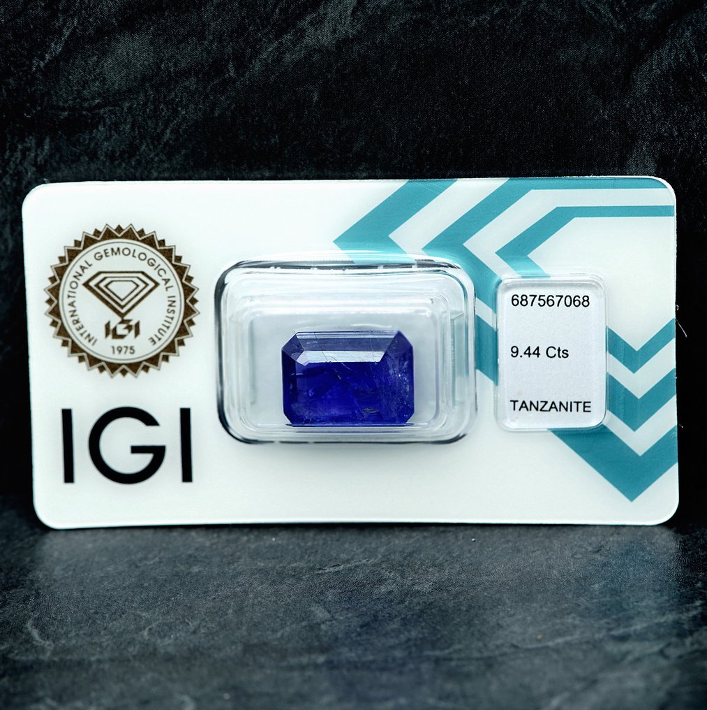 1 pcs  蓝色, 紫罗兰色 坦桑石  - 9.44 ct - 国际宝石研究院（IGI） #1.0