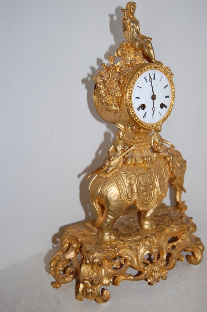 Olifant reloj de pared - - Bronce dorado - 1800-1850 #4.3