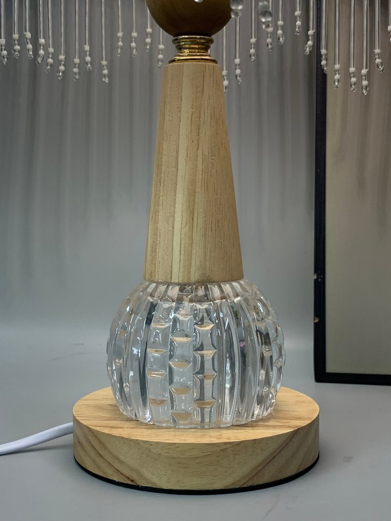 Table lamp - Exquisite damask, printed pattern, acrylic resin., Wood - Chandelier #4.3