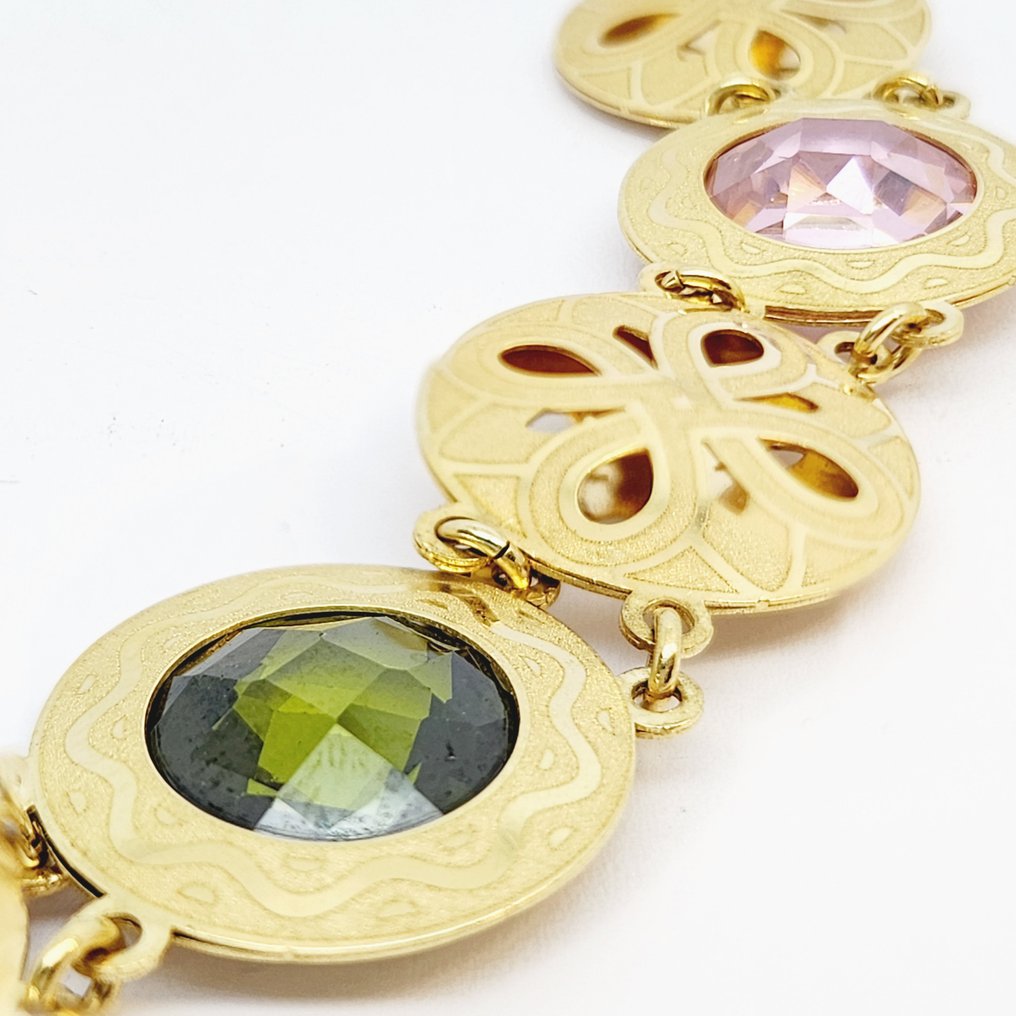 Δαχτυλίδι βραχίονα - 18 καράτια Κίτρινο χρυσό -  4.00ct. tw. Συνθετικός πολύτιμος λίθος #2.1