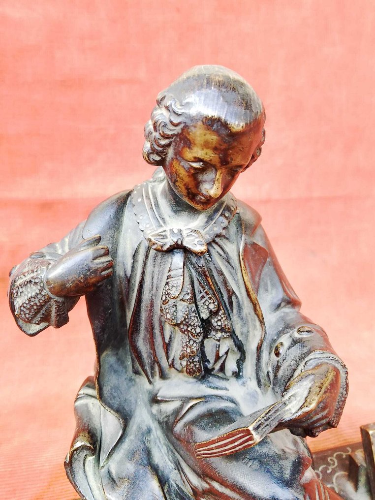 Sculpture, Seated Man - 20 cm - Bronze #1.0