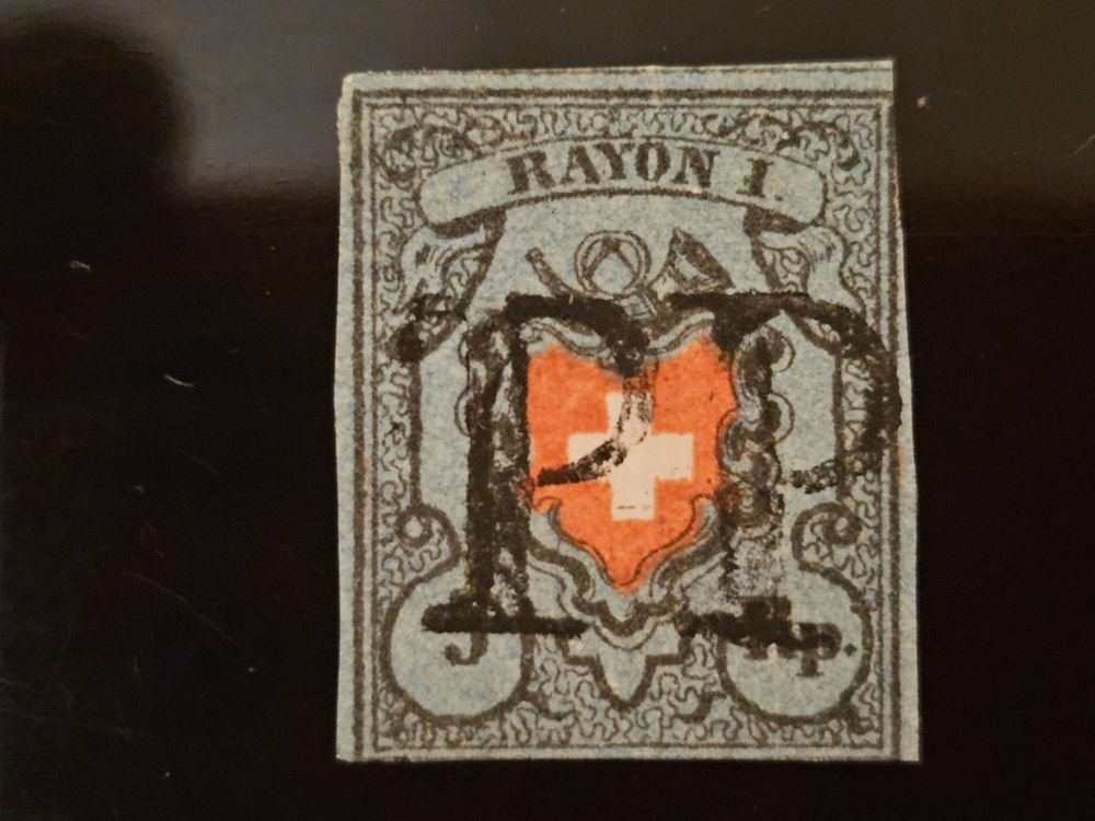 Switzerland 1850 - CH Rayon I with partial framing, see 15I.2.01, Fr. 3,000.-- - Zumstein 15I.2.01 #1.0