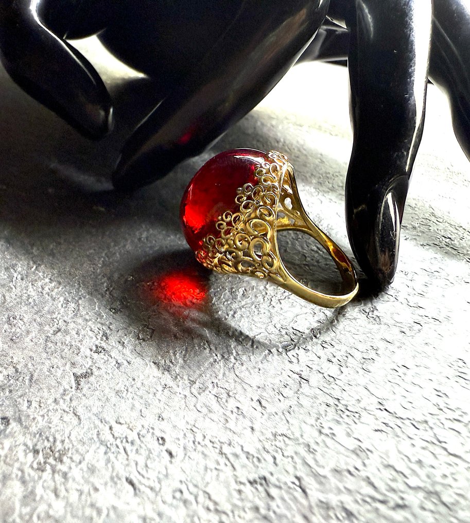 Δαχτυλίδι από αυθεντικό Βαλτικό ρητίνη σε ασήμι 925 - Κεχριμπάρι - Baltic amber - succinite #1.0