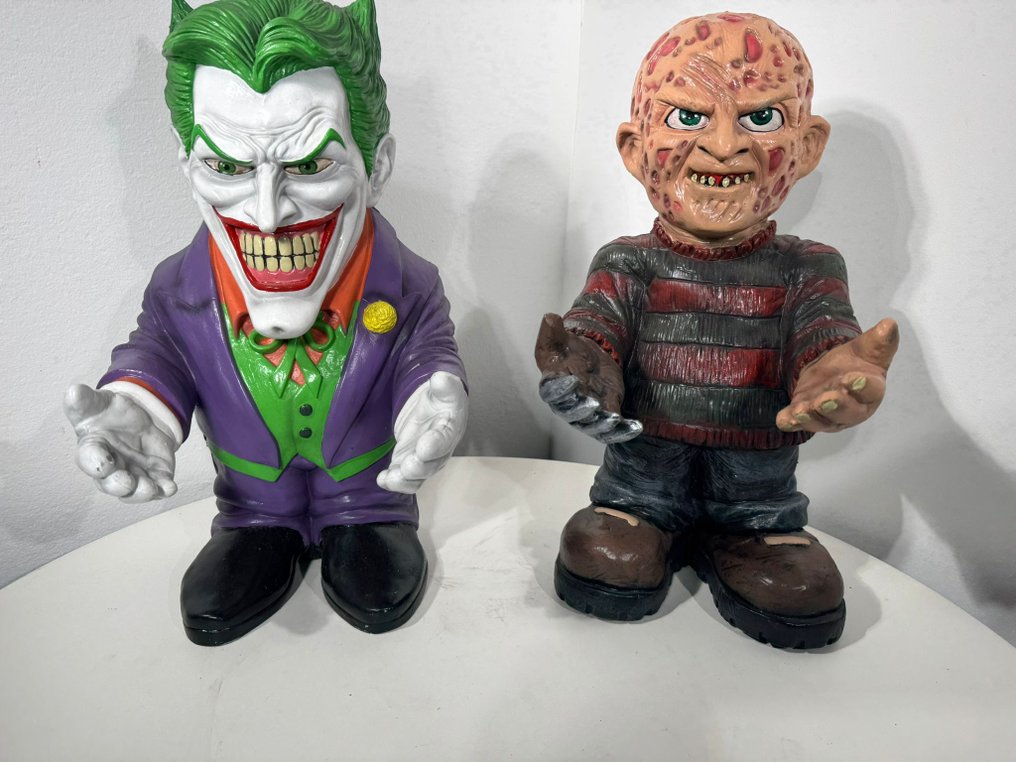 JOKER E FREDDY - 雕刻, Joker e Freddy - 50 cm - 樹脂 #1.0