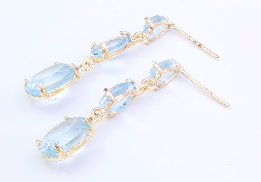 Sans prix de réserve - Boucles d'oreilles - 14 carats Or jaune Topaze - Topaze #3.2