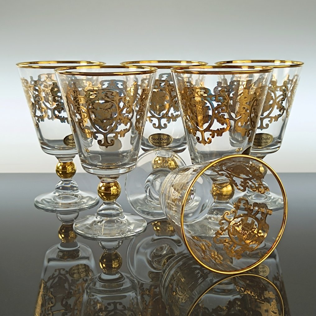 SECOLOVENTESIMO - Bägare (6) - Rose Gold conic - 24K guld - Handdekorativt glas #1.0