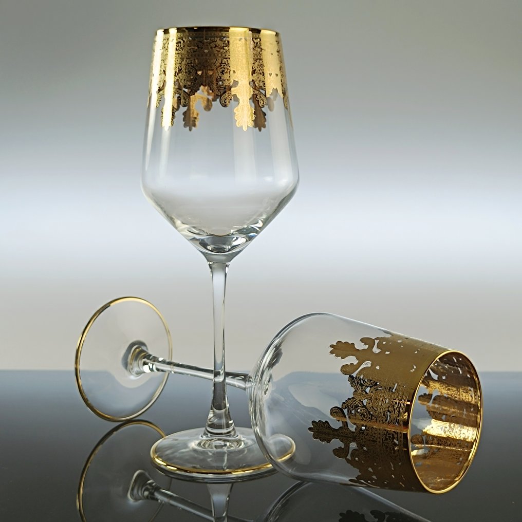 聖餐杯 (6) - 24K金 - 手工绘制的金色高脚杯 #2.1