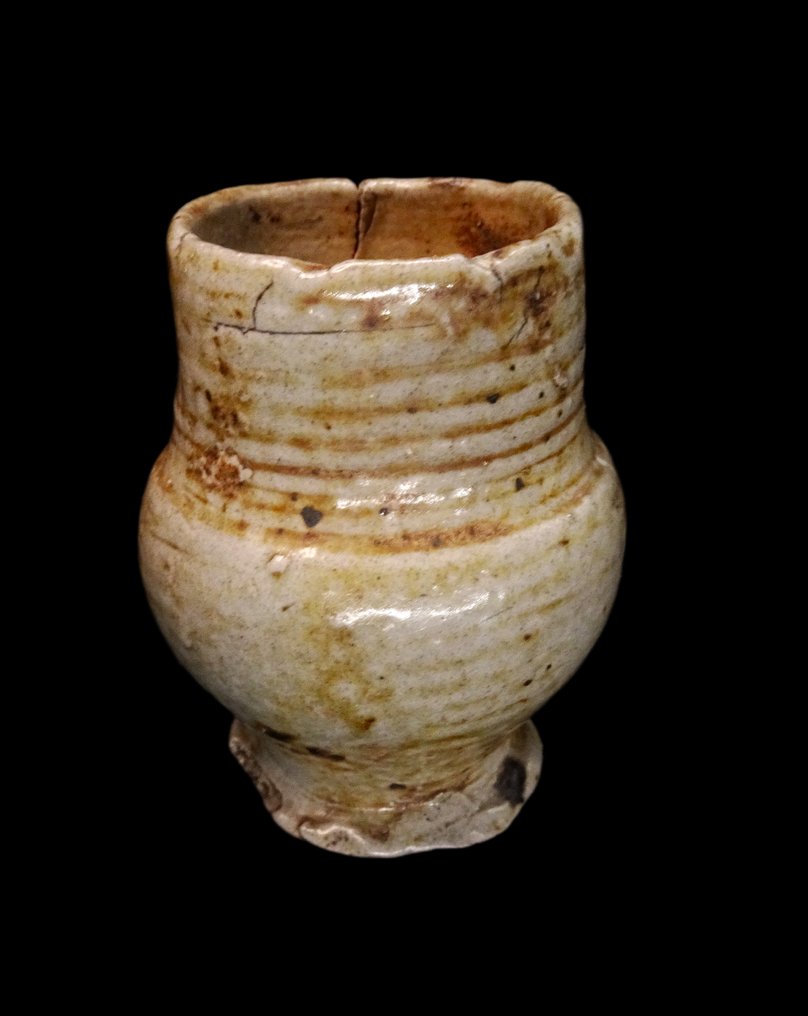 Middle Ages - Medieval stoneware vase from Raeren, 14th/15th century.  (No Reserve Price) #4.3