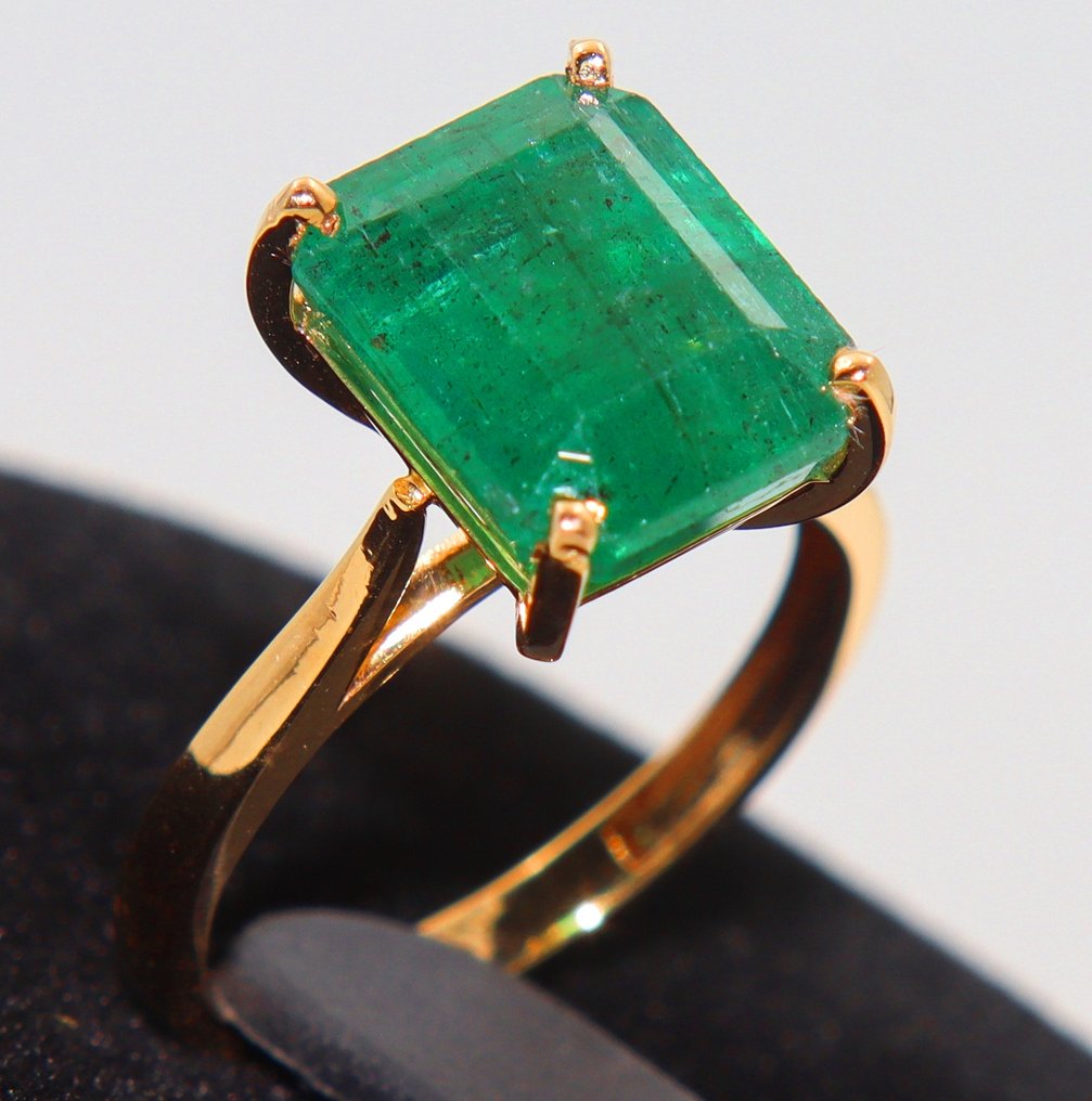 Bague - 14 carats Or jaune - 5.36ct. tw. Émeraude - Livraison gratuite #3.2
