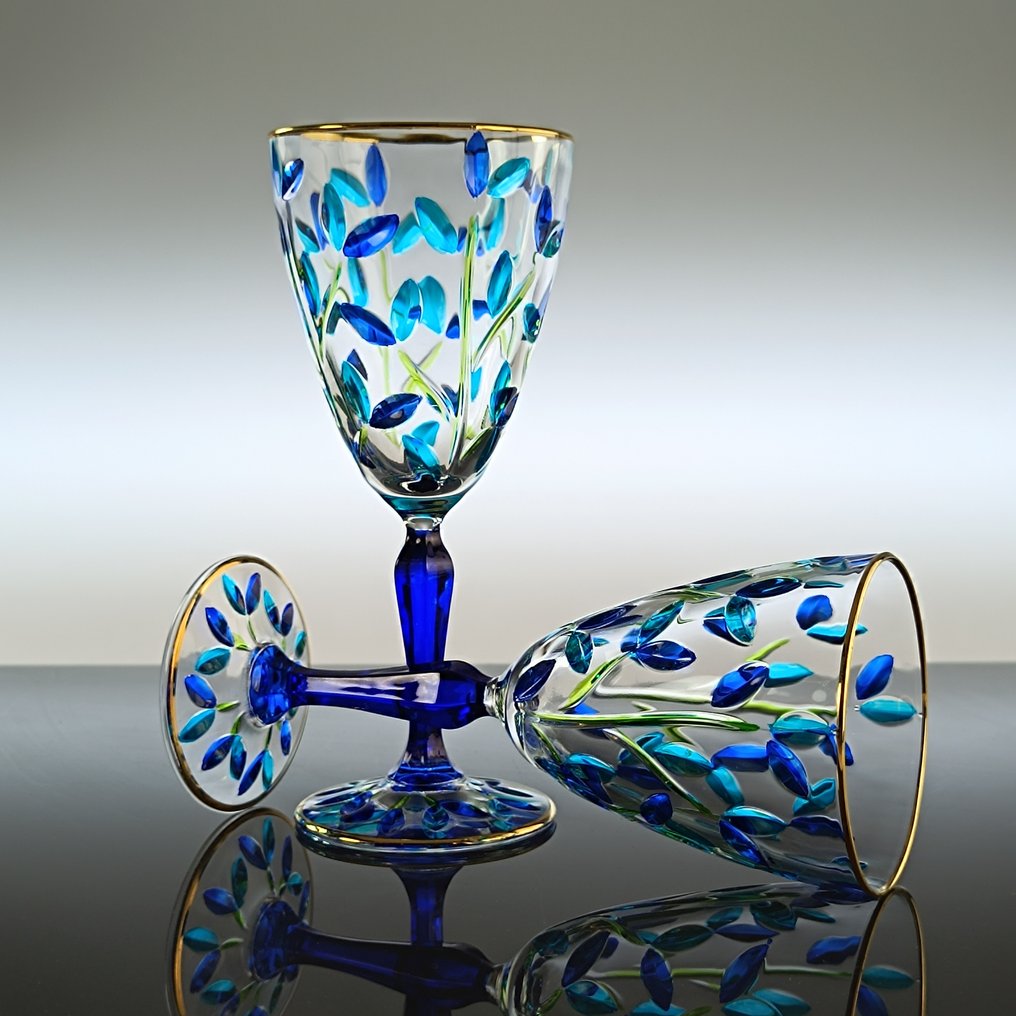 Secoloventesimo - 圣杯 (6) - Leaves Gold Chalice - 24K金 - 无铅水晶 #4.3