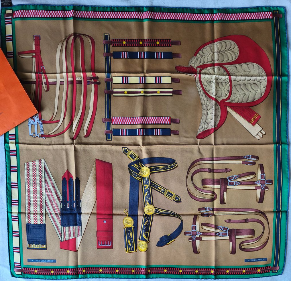 Hermès - LETTRES ÉQUESTRES de la collection privée d'Hermès. Neuf - Könnyű selyem #1.0
