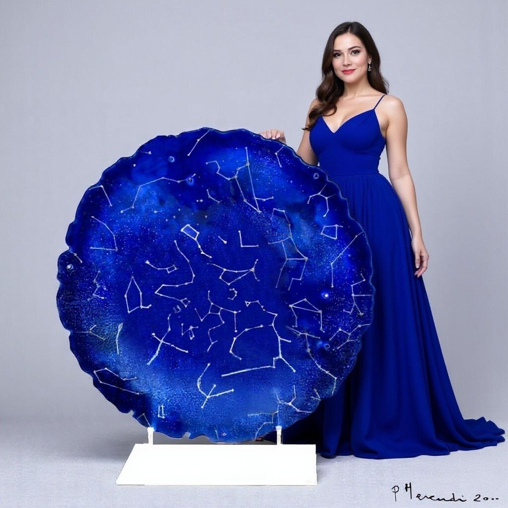 Patrizia Merendi (1954) Opera Unica Firmata e Certificata " Vetro fusione ed incisione " Opera Unica - Catino del Cielo #1.0