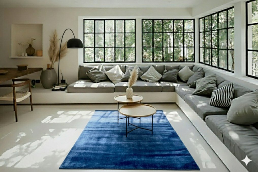 Gabbeh azul lujoso - Alfombra - 154 cm - 92 cm - sin usar y muy suave #1.0