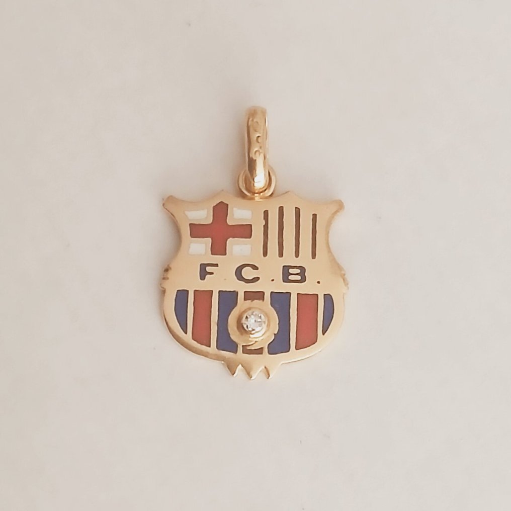 FC Barcelona - Διακριτικό, Κρεμαστό - 18 καρατίων κίτρινο χρυσό διαμάντι (φυσικό) #1.0