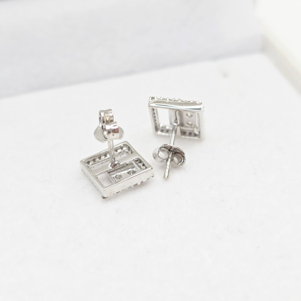 Nincs minimálár - Drop fülbevaló - 14 kt. Fehér arany - 0.48ct. tw. Gyémánt (Természetes) #3.2