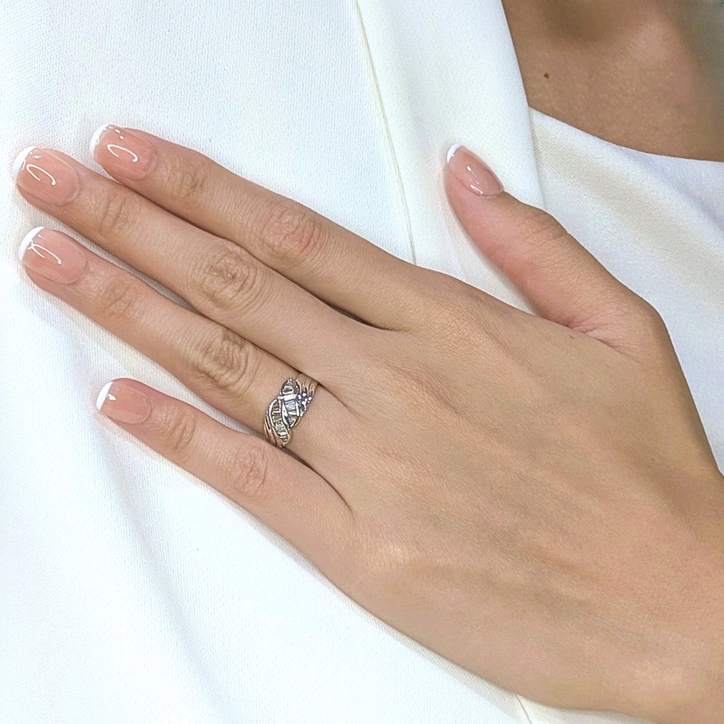 Gyűrű - 18 kt. Fehér arany -  0.28ct. tw. Gyémánt (Természetes)  #1.0