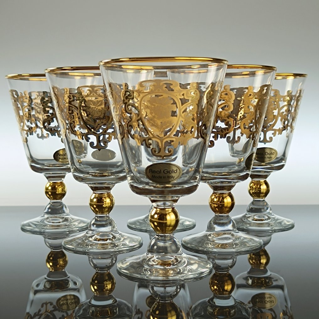 SECOLOVENTESIMO - Bägare (6) - Rose Gold conic - 24K guld - Handdekorativt glas #1.0