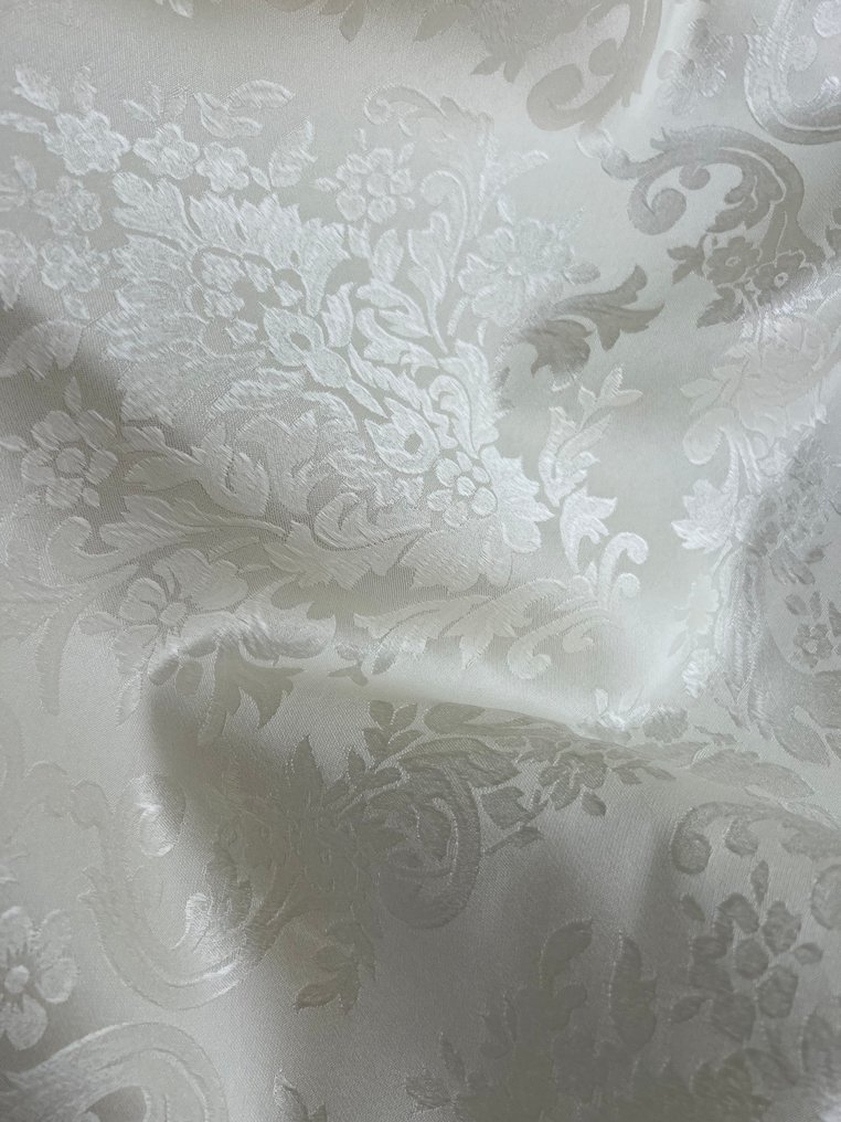 San Leucio - material de epocă jacquard de lux, bianco panna. - Textil - 250 cm - 280 cm #2.1