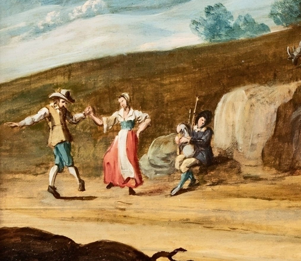 Gaspar De Witte II (1624-1681) - Paesaggio con ruderi e figure #4.3