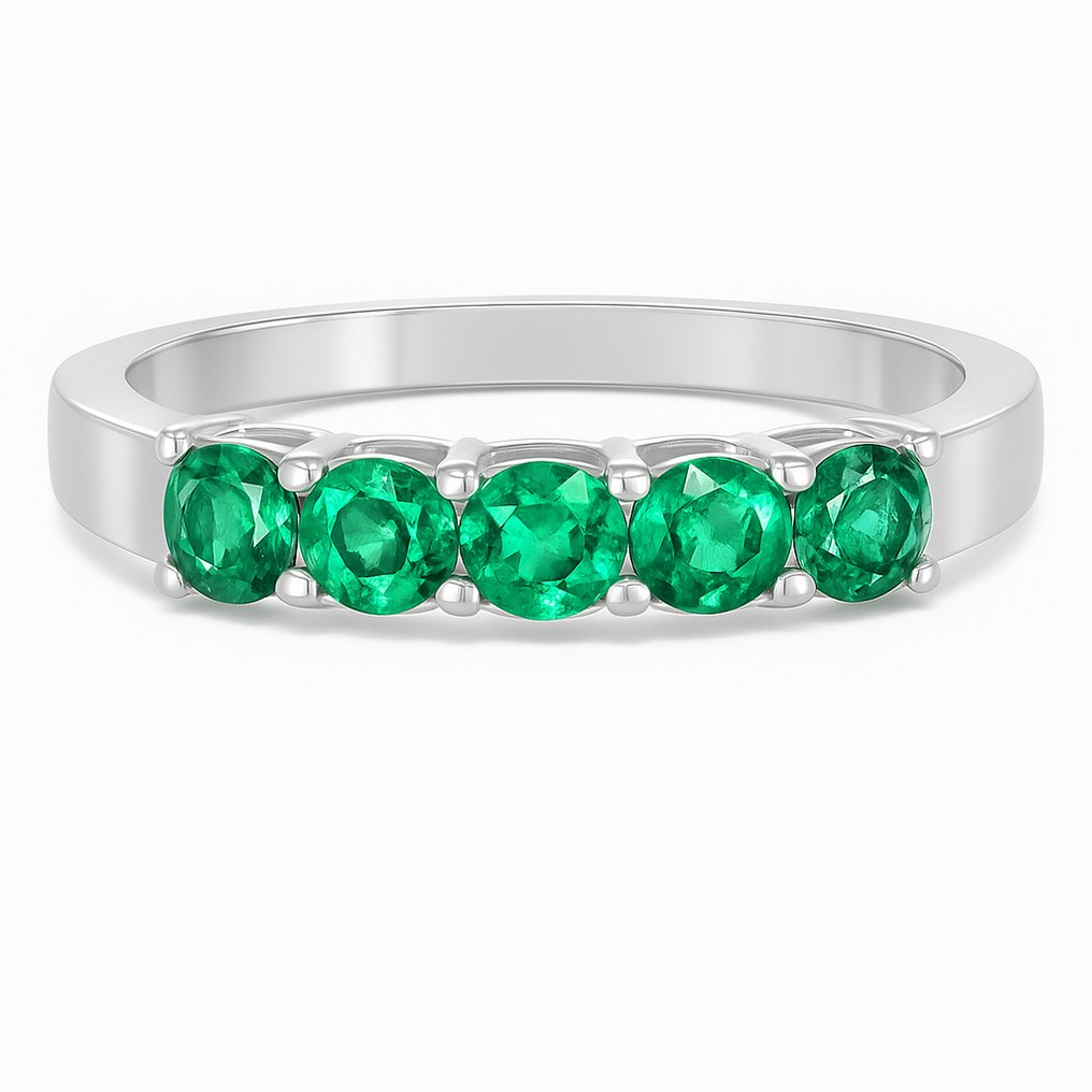 Ring - 18 kt Weißgold -  0.53ct. tw. Smaragd #3.2