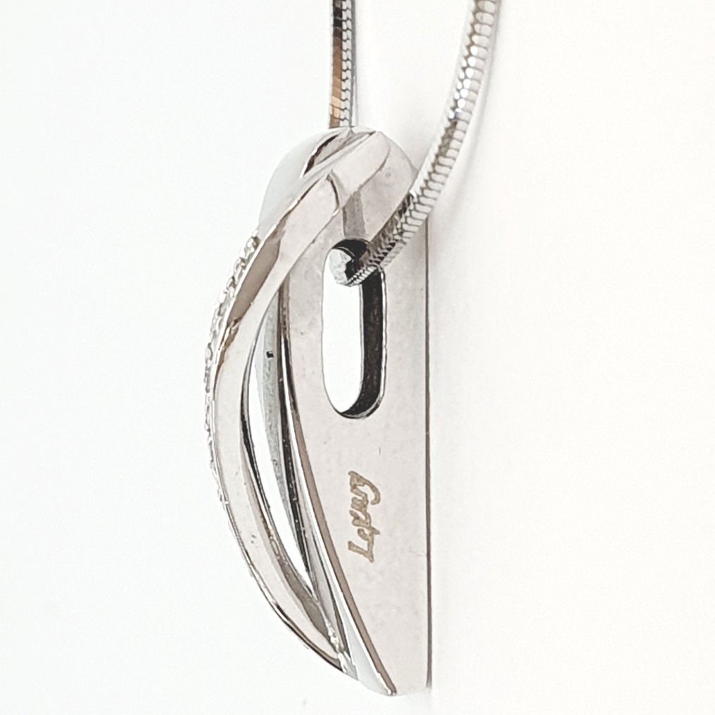 Κρεμαστό κόσμημα - 18 καράτια Λευκός χρυσός -  0.03ct. tw. Διαμάντι (Φυσικό)  #4.3