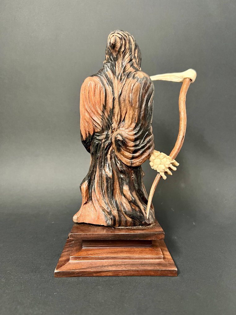 Statuette, Vanité Memento Mori - 20 cm - Træ, Knogle #4.3