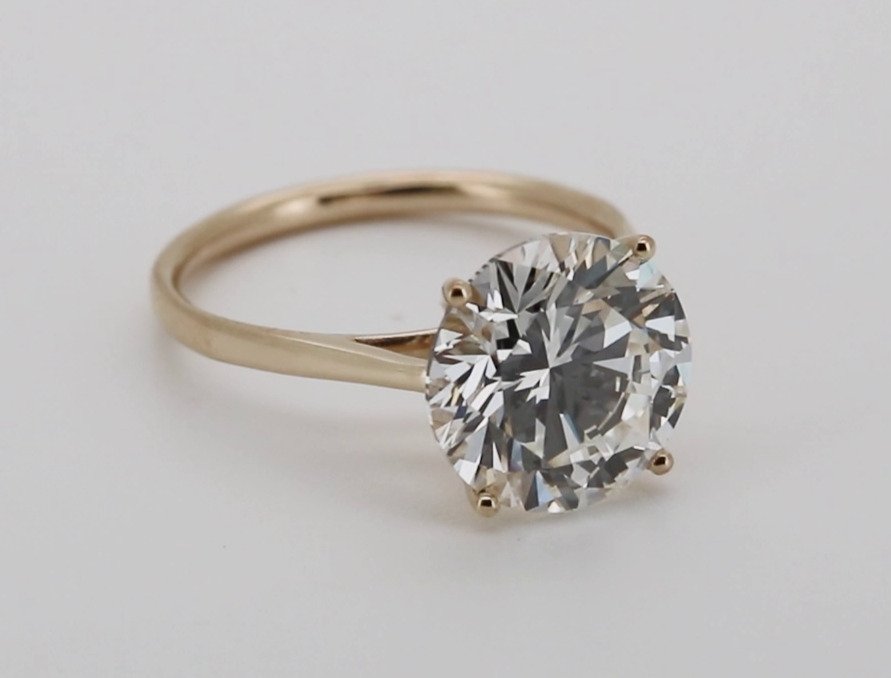 Gyűrű - 14 kt. Sárga arany - 6.00ct. tw. Gyémánt (Laboratóriumban előállított) - Round F-VVS2 #2.1