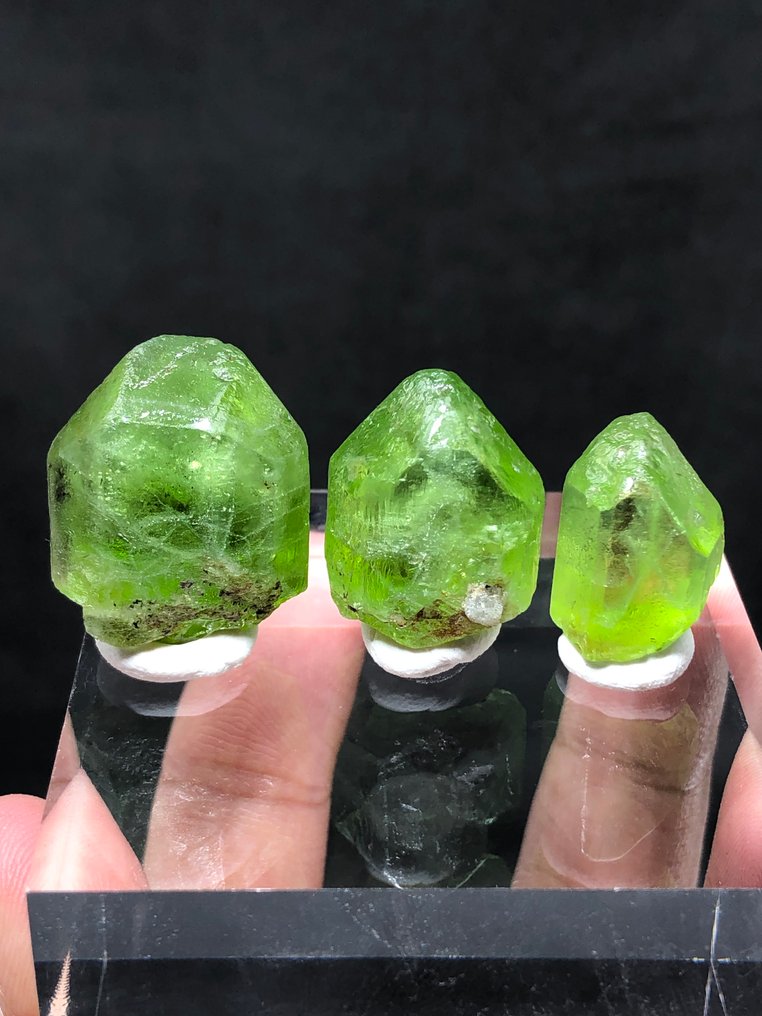 天然终止苹果绿橄榄石 水晶 - 高度: 26 mm - 闊度: 21 mm- 33.8 g - (1) #1.0