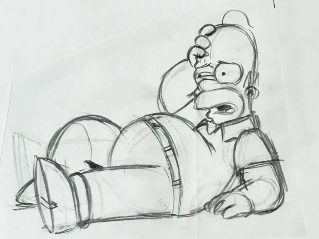 Gracie Films - Original animation drawing of Homer Simpson