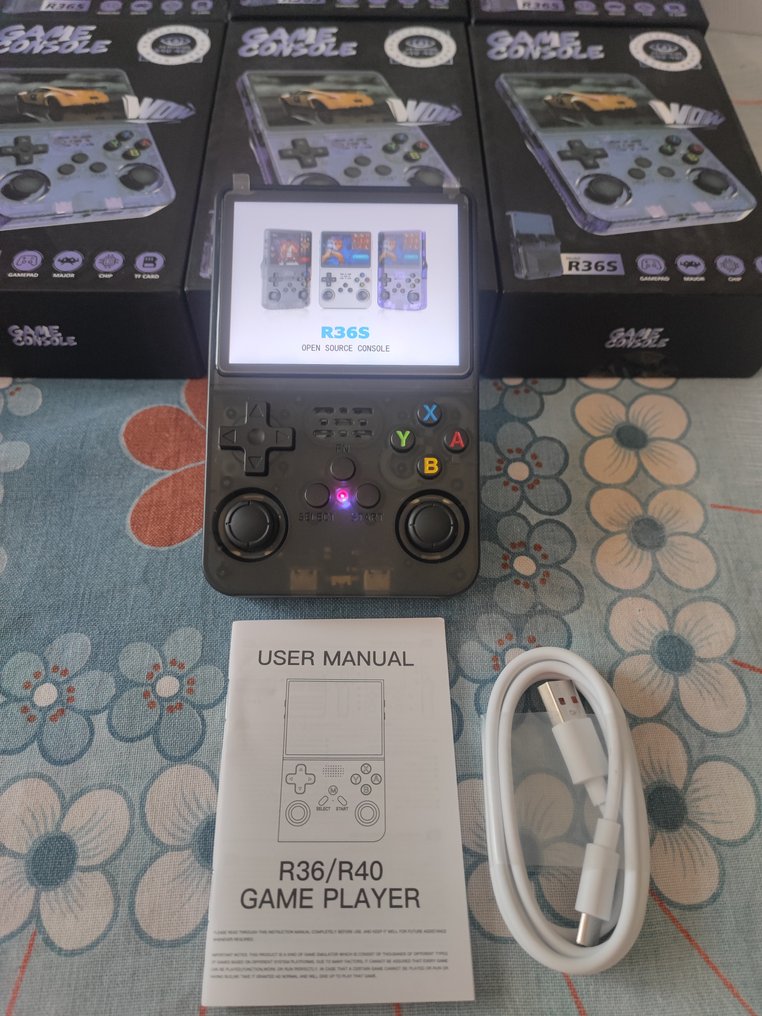 R36S - DS - R36S GameBoy Console Emulator Retro Gaming New - 1GB/64GB - 21,000 Games - Black - Videospielkonsole und Spiele - In der original verschweißten Verpackung #2.1