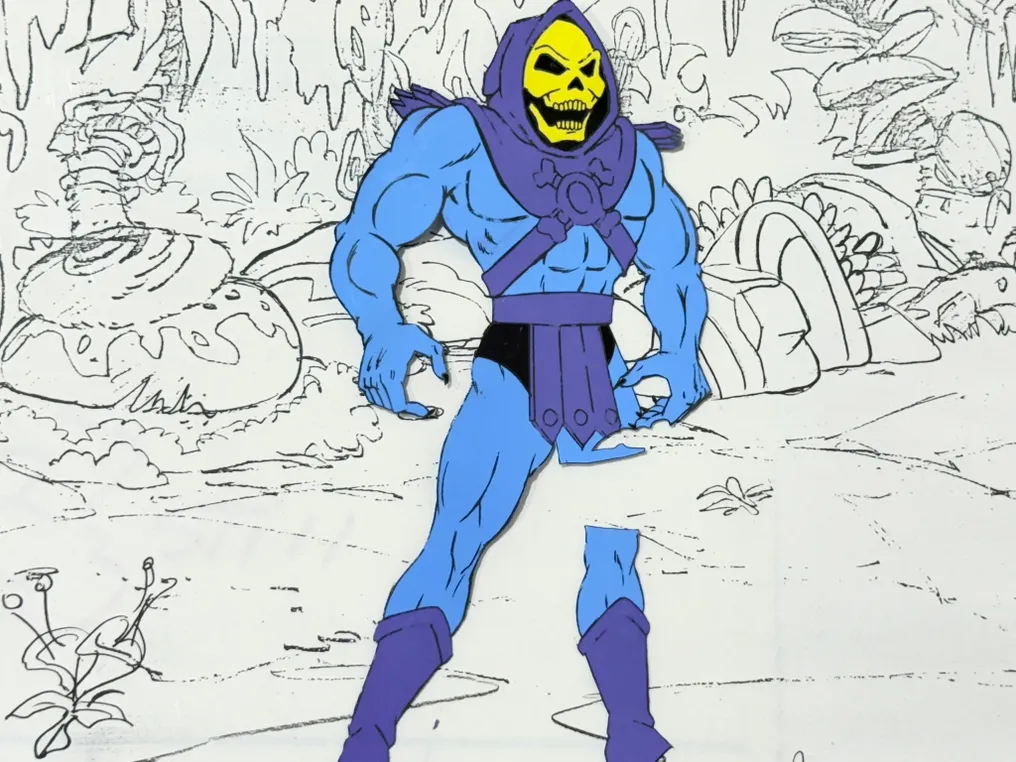 Filmation — Skeletor original animation cel & drawing (1983)