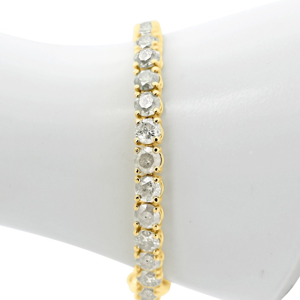 手鈪 - 14 克拉 黃金 -  18.24ct. tw. 鉆石 (天然) - 鉆石 - 网球手链 18.24克拉 #3.2