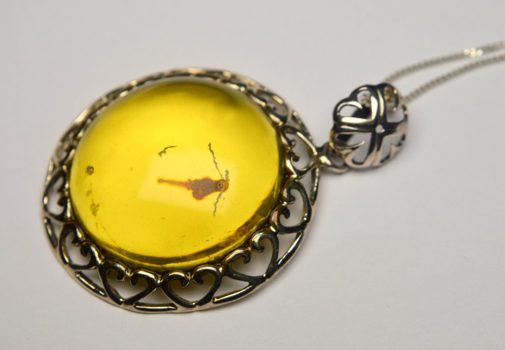 琥珀 - 925 银 - 頸鏈 #2.1