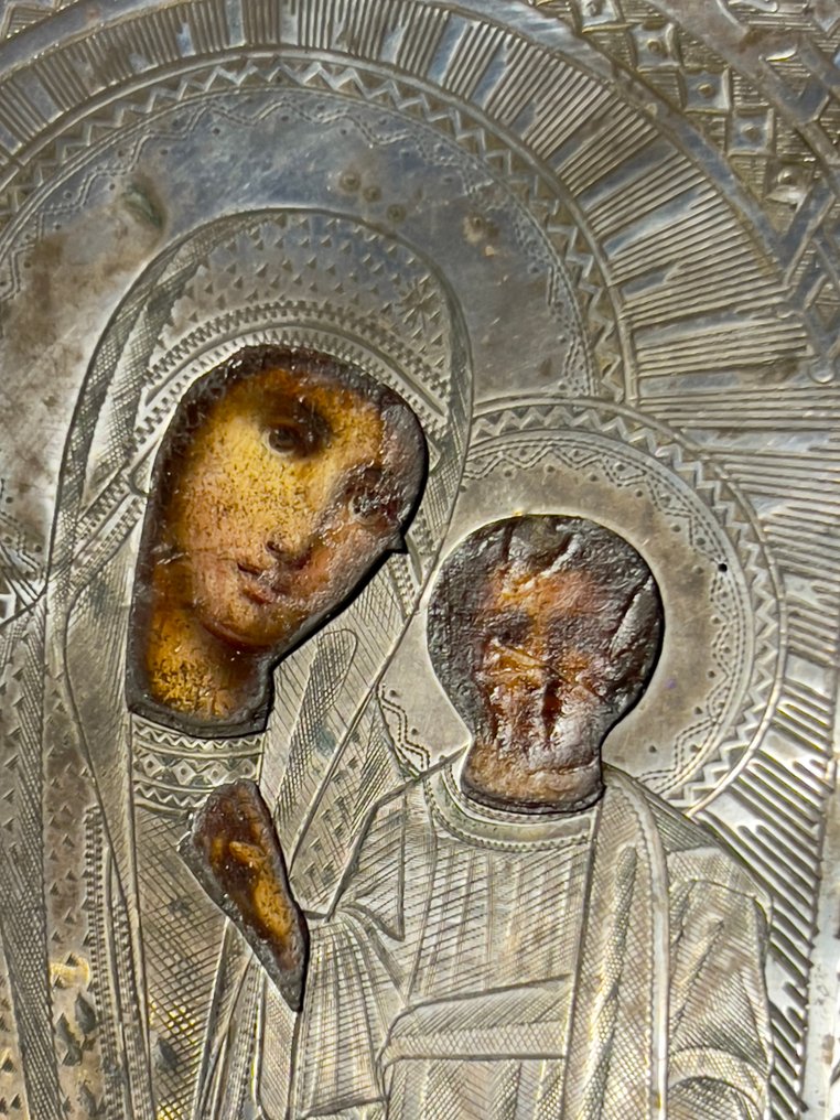 Icona - Madre di Dio di Kazan - .875 (84 Zolotniki) argento #2.1