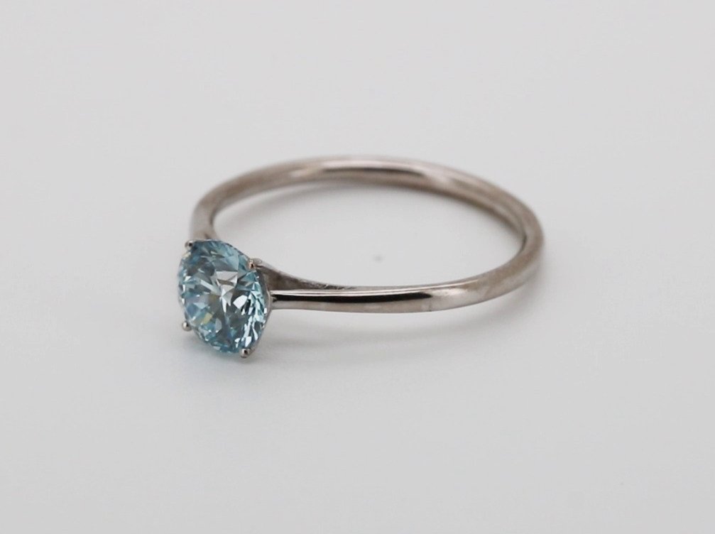 Nincs minimálár - Gyűrű - 14 kt. Fehér arany - 1.05ct. tw. Kék Gyémánt (Laboratóriumban előállított fancy színű gyémánt) - Elegáns élénkkék - VS1 #3.2