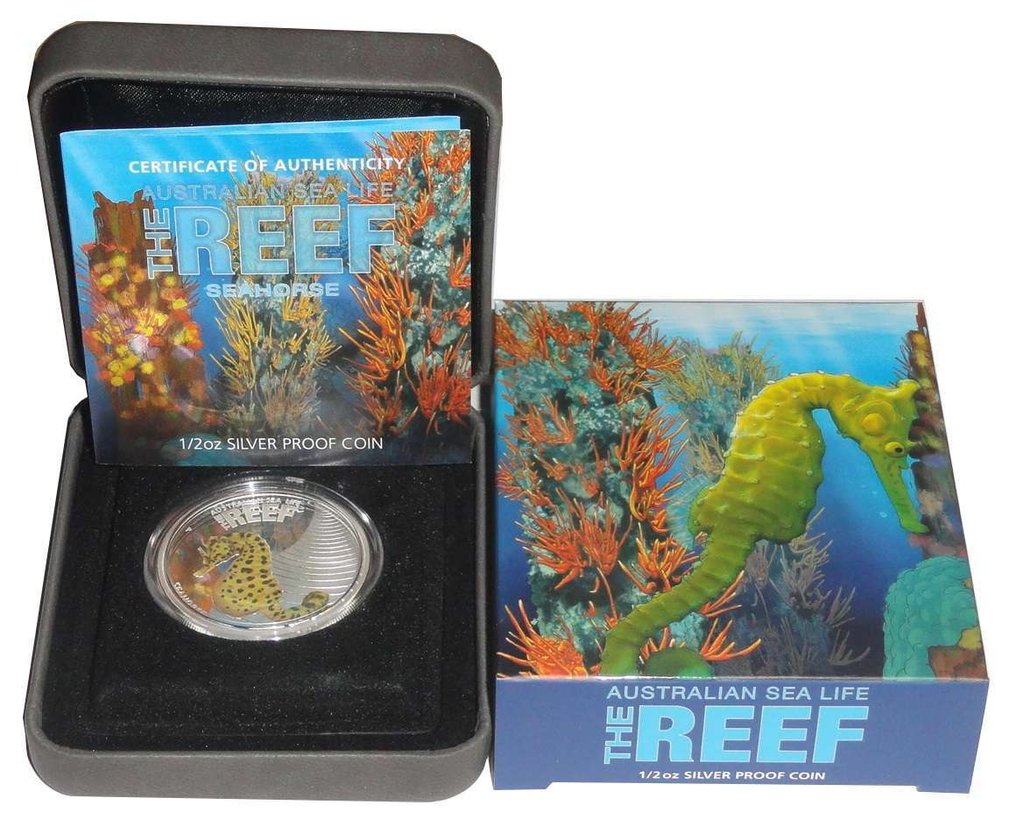Austrália. 50 Cents 2010 Seahorse - 1/2 oz (.999) mit BOX und CoA (Sem preço de reserva) #2.1