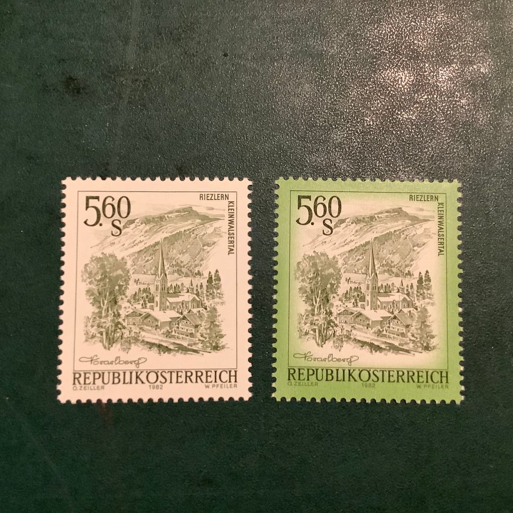 奥地利 1982 - 5,6施林格 Kleinwalsertal：无框架压力，带有完美的照片证明，Soecknick - Michel 1711 #4.3