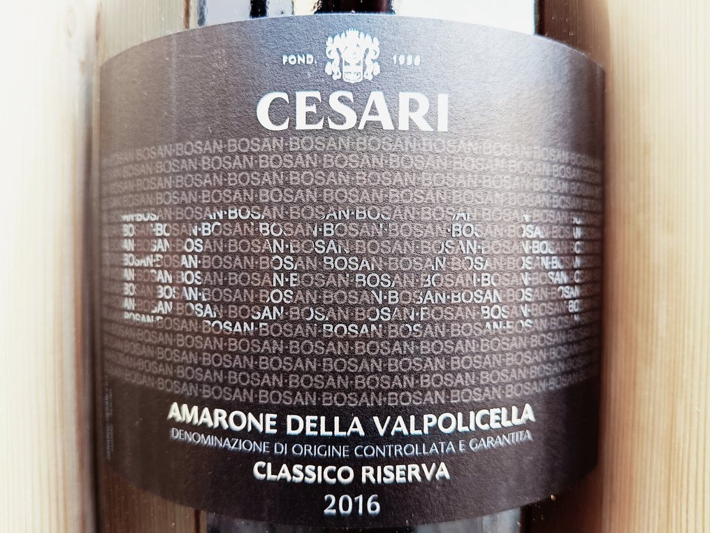 2016 Cesari Bosan - Amarone della Valpolicella Riserva, DOCG - 1 Double Magnum/Jeroboam (3.0L) #3.2