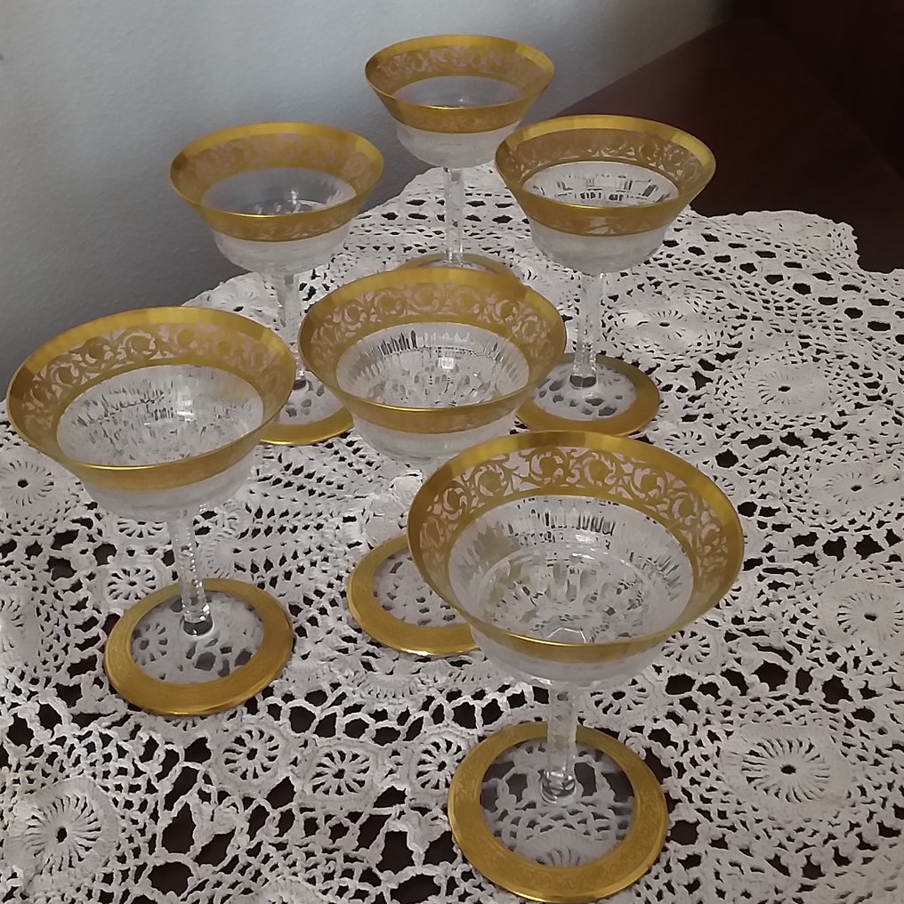 Saint Louis - Taça com pé (6) - Thistle - Cristal - Taças de champanhe #1.0