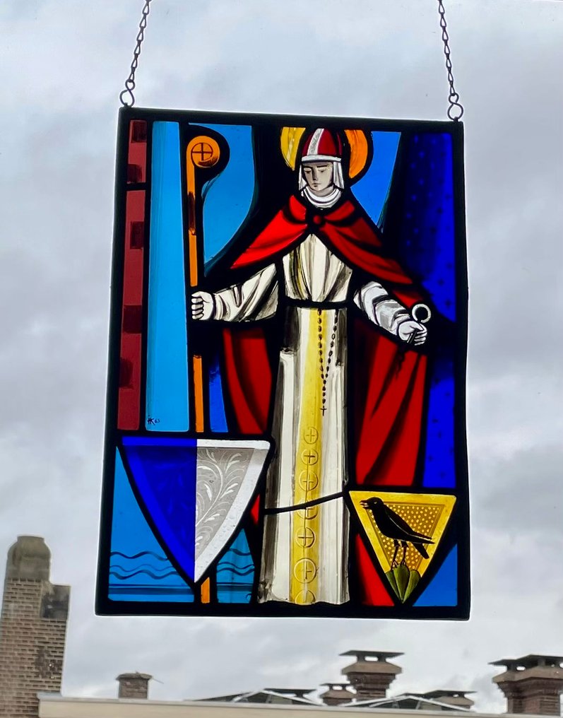 Witraż - Getekend 'IK 63' - 1960-1970 - Korhoen #1.0