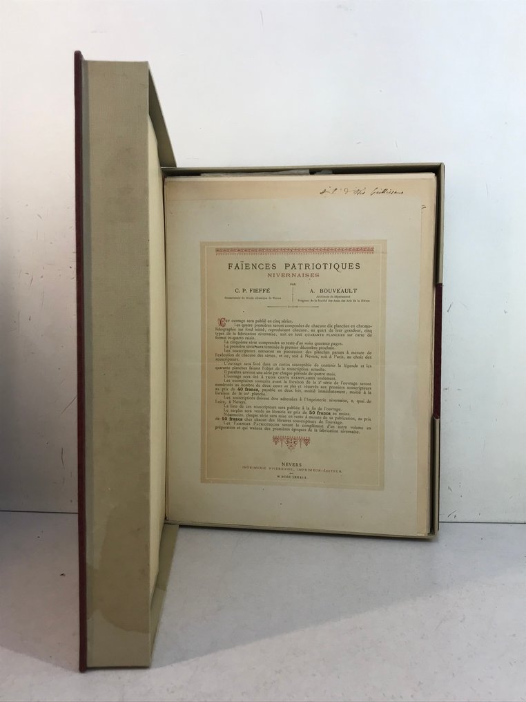 Signed; Fieffé / Bouveault - Les faïences patriotiques nivernaises [with dedication] - 1883-1885 #3.2
