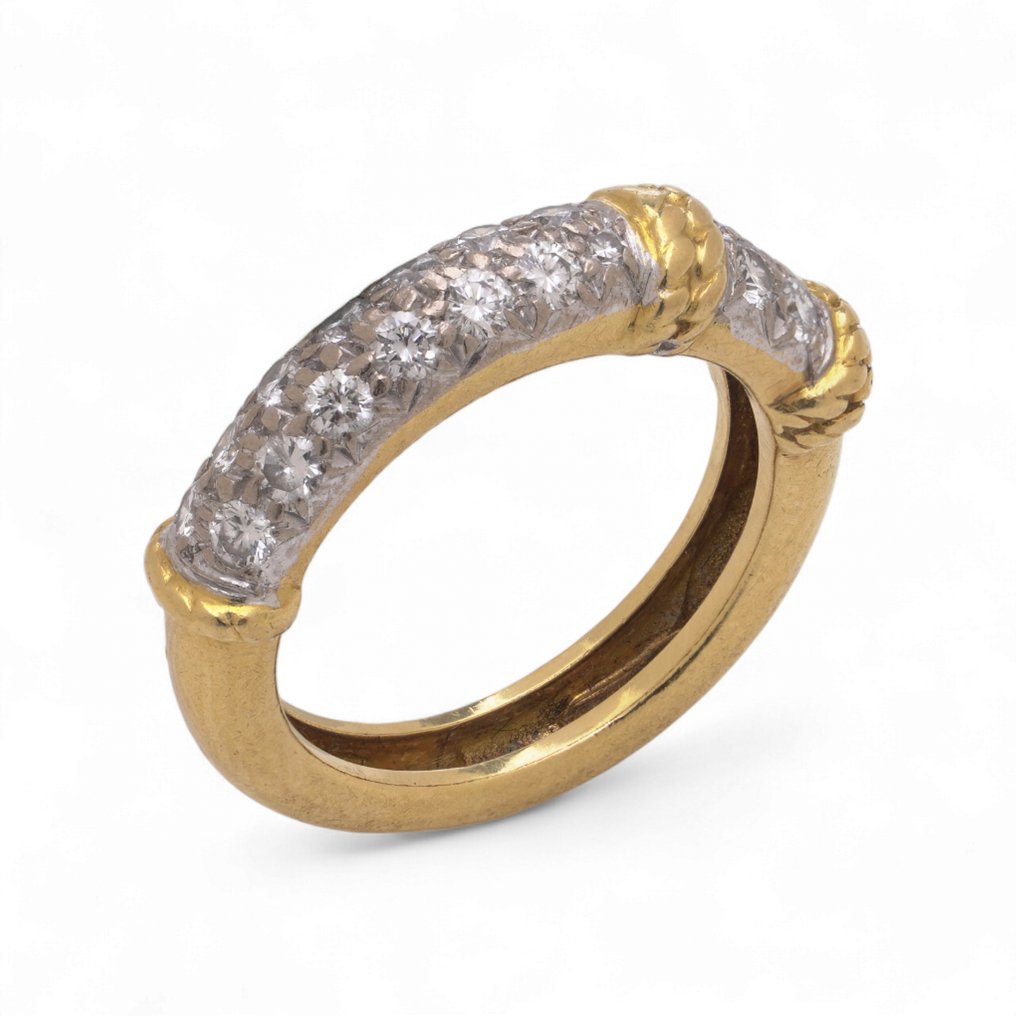 Ring Kutchinsky Vintage 18kt Gold Diamant-Bandring mit 0,36 ct. #1.0