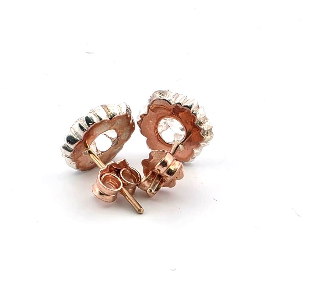 χωρίς τιμή ασφαλείας - Σκουλαρίκια - 9 kt. Κίτρινο χρυσό, Ασημί -  0.40ct. tw. Διαμάντι (Φυσικό)  #4.3