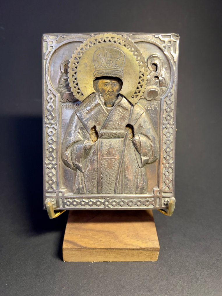 Ikona - Mikołaj z Miry - Drewno, Srebro #1.0