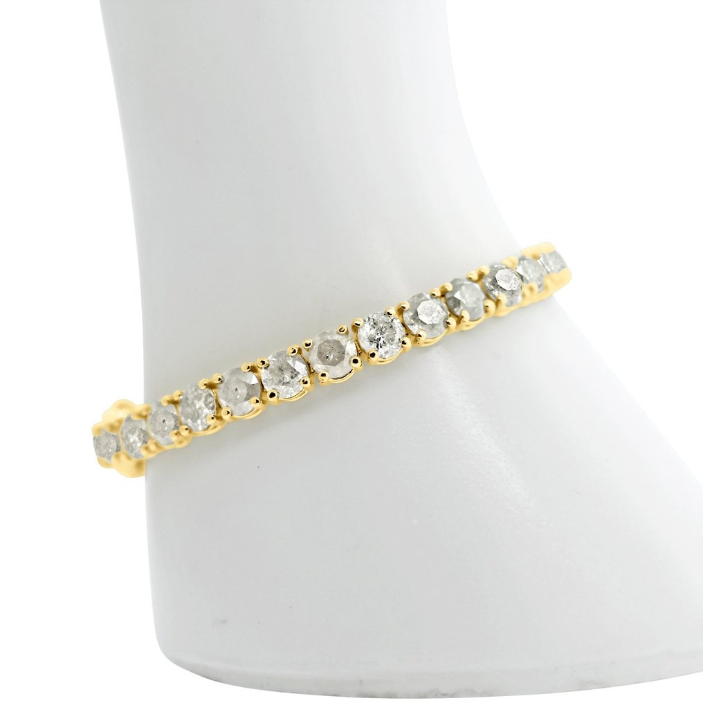 手鈪 - 14 克拉 黃金 -  18.24ct. tw. 鉆石 (天然) - 鉆石 - 网球手链 18.24克拉 #4.3